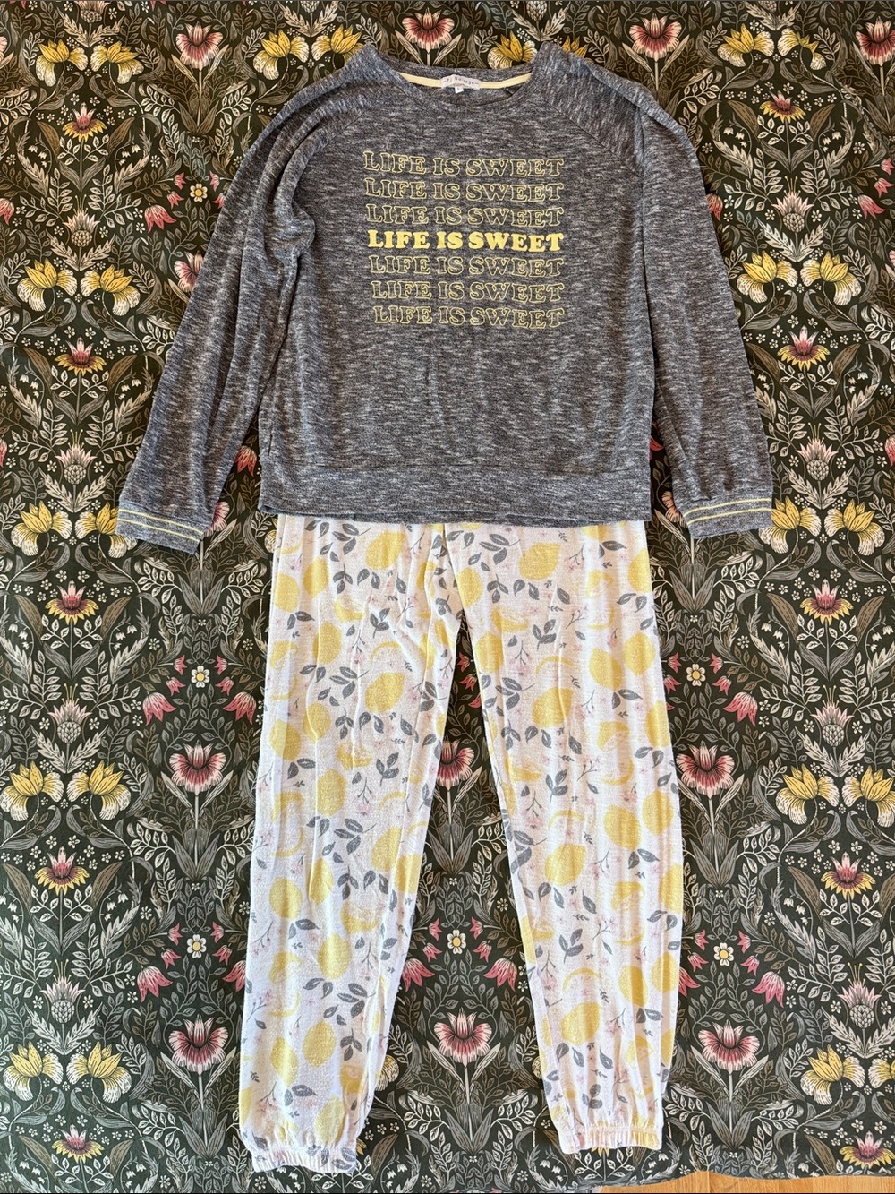 PJ Salvage lightweight fleece 'Life Is Sweet' Pajama Set